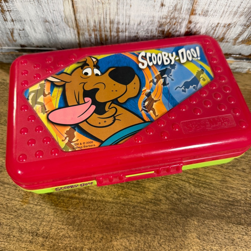 Vintage‎ 2000 Scooby-Doo SpaceMaker Pencil Box Red Green Hanna-Barbera Y2K